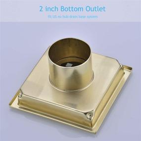 img 1 attached to 🚿 4-Inch Square Shower Drain by Nicmondo - Removable Grate Cover, 304 Stainless Steel, 11cm x 11cm, PVD Brushed Gold Finish