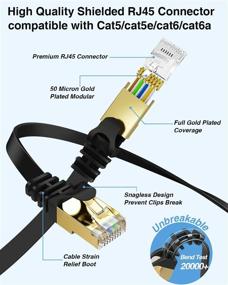img 2 attached to VANDESAIL Кабель Ethernet CAT7 - Высокоскоростной защищенный STP 🔌 ЛАН-корд, гигабитный 10/100/1000Мбит/с, покрыт золотом, 2м/6.5фт, Черный - 1 упаковка