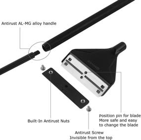 img 3 attached to 🐠 QANVEE Aluminum Magnesium Alloy Aquarium Scraper Cleaner Brush + 10 Stainless Steel Blades - Ideal for Fish, Reef, Plants & Glass Tanks