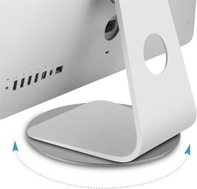 img 1 attached to 🖥️ DKE 360° Aluminum Rotation Monitor Swivel Base for Apple iMac and other Popular Brands of Computer Monitors - Laptop Screen Stand Display Rotating Desktop Holder in Silver