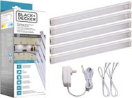 🔦 black+decker leduc9-5ck led under cabinet kit with motion sensor, dimmable kitchen accent lights, easy tool-free installation, cool white 4000k, 9-inch length, set of 5 bars логотип