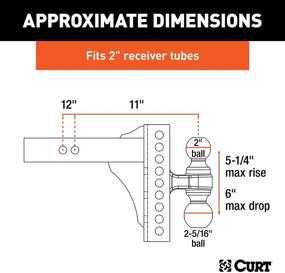 img 3 attached to 🚚 CURT 45900 Adjustable Trailer Hitch Ball Mount with 2-Inch Receiver, 6-Inch Drop, 2 and 2-5/16-Inch Balls, 14,000 lbs Capacity, Black - Enhanced SEO