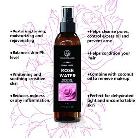 img 2 attached to 🌹 Organic Bulgarian Rose Water - Pure, Therapeutic Grade, Hexane-Free, Alcohol-Free - Ideal for Facial Toner, Skin, Hair, Body Care, Travel Spray - Fine Mist Sprayer (3.7 oz)