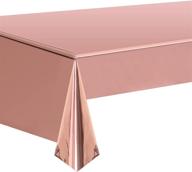 🌹 metal rose disposable plastic tablecloths - 3 pack 54" x 108" - perfect for rectangle tables at kids parties, weddings, outdoors, anniversaries logo
