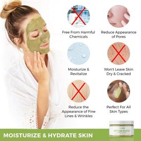 img 3 attached to Teami Detox Face Masks: Green Tea Detox Mask for Deep Cleansing, Pore Minimization & Blackhead Removal - Bentonite Clay Mud Mask for Spa Day Exfoliation & Acne Care - Facial Skincare Products
