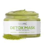 teami detox face masks: green tea detox mask for deep cleansing, pore minimization & blackhead removal - bentonite clay mud mask for spa day exfoliation & acne care - facial skincare products logo
