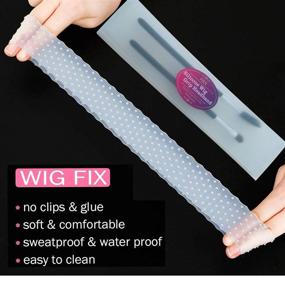 img 3 attached to 👑 Secure Your Style: Transparent Silicone Non-Slip Wig Grip Headband for Women