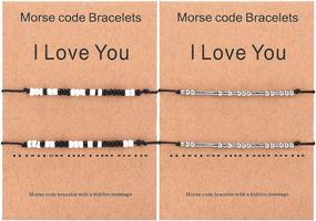 img 4 attached to 👩 MILACOLATO Mother & Daughter Morse Code Bracelets – Heart & Butterfly Design| Long Distance Matching Bracelets for Mom and Daughter – Set of 4