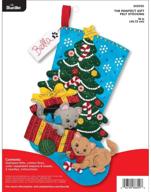 bucilla 18 inch christmas stocking applique logo