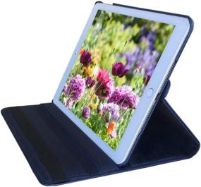 img 2 attached to 🔷 Navy Blue iPad Case Cover with Rotating Stand, Wake Up/Sleep Function - Apple iPad 2nd 3rd 4th Generation Model A1395 A1396 A1397 A1416 A1430 A1403 A1458 A1460 or A1459