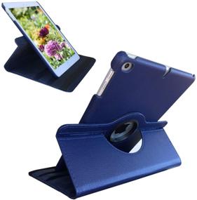 img 3 attached to 🔷 Navy Blue iPad Case Cover with Rotating Stand, Wake Up/Sleep Function - Apple iPad 2nd 3rd 4th Generation Model A1395 A1396 A1397 A1416 A1430 A1403 A1458 A1460 or A1459