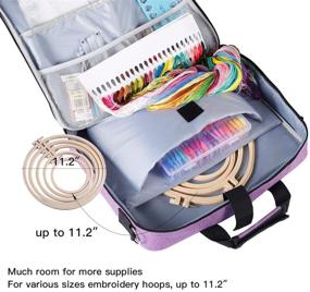img 1 attached to 🎒 Shiningwaner Embroidery Bag: Organizers & Storage Kit for Embroidery Enthusiasts, Purple