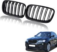 🔥 enhance the look of your bmw x5 x6 - ava grille grill 2pcs (gloss black) logo