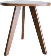 purzest end table: elegant pecan wood triangle side table, mid-century modern accent for bedroom, living room, balcony, nightstand - compact & stylish логотип