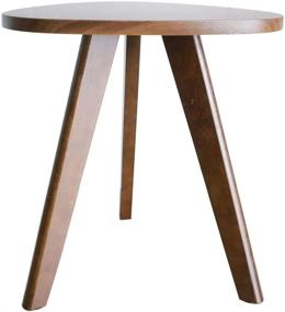 img 4 attached to Purzest End Table: Elegant Pecan Wood Triangle Side Table, Mid-Century Modern Accent for Bedroom, Living Room, Balcony, Nightstand - Compact & Stylish