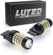 luyed 2 x 1700 lumens super bright 3157 4014 102-ex chipsets 3056 3156 3057 3157 led bulbs with projector for backup reverse lights, xenon white (most powerful led in the market) logo