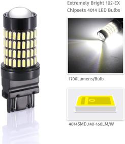 img 2 attached to LUYED 2 X 1700 Lumens Super Bright 3157 4014 102-EX Chipsets 3056 3156 3057 3157 LED Bulbs with Projector for Backup Reverse Lights, Xenon White (Most Powerful LED in the Market)