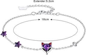 img 3 attached to 🦊 PLATO H Fox Bracelet: Delicate and Dainty Blue Crystal Animal Jewelry for Women and Girls, Comes with Gift Box