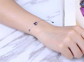 img 1 attached to 🦊 PLATO H Fox Bracelet: Delicate and Dainty Blue Crystal Animal Jewelry for Women and Girls, Comes with Gift Box