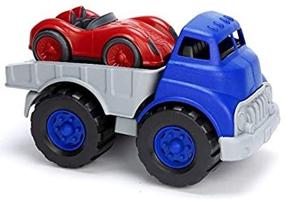 img 1 attached to 🚚 Green Toys Flatbed & Race Car, Blue/Red FFP - Eco-friendly Pretend Play for Kids, Motor Skills Development and Fun Toy Vehicles. BPA-Free, Phthalate-Free, PVC-Free. Dishwasher Safe, Made in USA from Recycled Plastic.