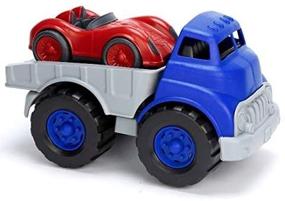 img 2 attached to 🚚 Green Toys Flatbed & Race Car, Blue/Red FFP - Eco-friendly Pretend Play for Kids, Motor Skills Development and Fun Toy Vehicles. BPA-Free, Phthalate-Free, PVC-Free. Dishwasher Safe, Made in USA from Recycled Plastic.