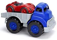 🚚 green toys flatbed & race car, blue/red ffp - eco-friendly pretend play for kids, motor skills development and fun toy vehicles. bpa-free, phthalate-free, pvc-free. dishwasher safe, made in usa from recycled plastic. logo