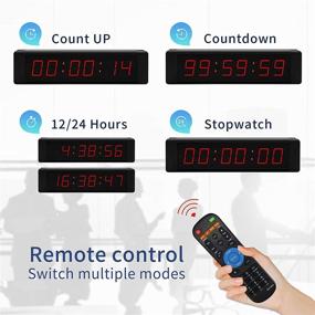 img 2 attached to ⏰ GANXIN 6 Digit LED Wall Clock with Remote Control - Countdown/Up Timer, Stopwatch, Real-Time 12/24H Display - Size 8.5''L x 2.1''H x 0.8''W