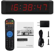 ⏰ ganxin 6 digit led wall clock with remote control - countdown/up timer, stopwatch, real-time 12/24h display - size 8.5''l x 2.1''h x 0.8''w logo