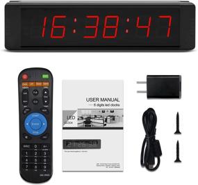 img 4 attached to ⏰ GANXIN 6 Digit LED Wall Clock with Remote Control - Countdown/Up Timer, Stopwatch, Real-Time 12/24H Display - Size 8.5''L x 2.1''H x 0.8''W