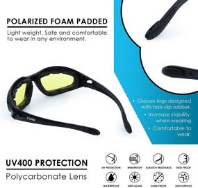 img 1 attached to 🕶️ VCAN Polarized Motorcycle Riding Glasses: Enhance Outdoor Activity and Sports with Black Frame and 4 Lens Kit