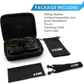 img 3 attached to 🕶️ VCAN Polarized Motorcycle Riding Glasses: Enhance Outdoor Activity and Sports with Black Frame and 4 Lens Kit