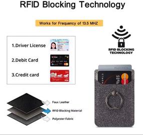 img 3 attached to RFID Blocking Stick-On Cell Phone Credit 💳 Card Holder with Ring Pocket Wallet for Most Smartphones