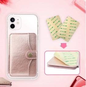 img 2 attached to 📱 M-Plateau 2021 New Phone Card Holder - Slim 3M Phone Wallet Stick-on for iPhone 12 & iPhone 12 Pro 6.1 Inches, OnePlus 8T, Samsung Galaxy, and Most Smartphones (Pink)