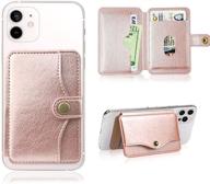 📱 m-plateau 2021 new phone card holder - slim 3m phone wallet stick-on for iphone 12 & iphone 12 pro 6.1 inches, oneplus 8t, samsung galaxy, and most smartphones (pink) logo