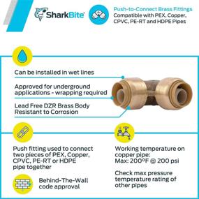 img 1 attached to 🔧 SharkBite U256LFA 90 Degree Elbow: Seamless Plumbing Pipe Connector for PEX, Copper, CPVC, and HDPE; 3/4 Inch Push-to-Connect Fittings