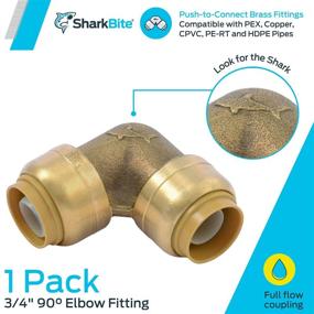 img 3 attached to 🔧 SharkBite U256LFA 90 Degree Elbow: Seamless Plumbing Pipe Connector for PEX, Copper, CPVC, and HDPE; 3/4 Inch Push-to-Connect Fittings