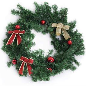 img 3 attached to 🎄 INVIE Christmas Garlands 9FT: Artificial Greenery Pine Garland for Outdoor and Indoor Christmas Decorations