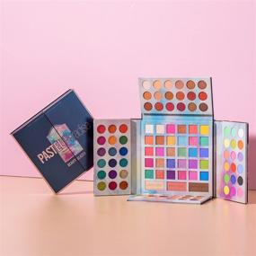 img 3 attached to 💄 105 Color Makeup Eyeshadow Palette with Matte Blush Makeup Set, 5 in 1 Pastel Paradise Palette - Neon Glitter, Rainbow Shimmer, Matte Eye Shadow Powder, Long-lasting & Blendable Makeup Palette Gift Set