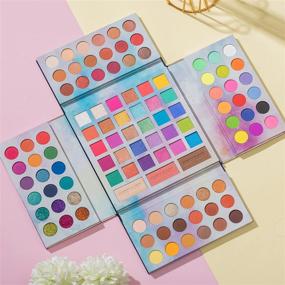 img 2 attached to 💄 105 Color Makeup Eyeshadow Palette with Matte Blush Makeup Set, 5 in 1 Pastel Paradise Palette - Neon Glitter, Rainbow Shimmer, Matte Eye Shadow Powder, Long-lasting & Blendable Makeup Palette Gift Set