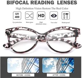 img 1 attached to 👓 Women's Retro Cateye Bifocal Reading Glasses With Blue Light Blocking & Magnification – Perfect for Computer Use