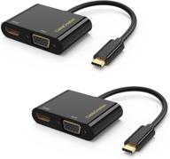 🔌 эффективный адаптер usb c в hdmi + vga: разветвитель cablecreation type c для xps 13, macbook pro 2019, ipad pro, yoga 910, surface go, chromebook pixel - совместим с thunderbolt 3 логотип