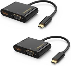 img 4 attached to 🔌 Эффективный адаптер USB C в HDMI + VGA: разветвитель CableCreation Type C для XPS 13, MacBook Pro 2019, iPad Pro, Yoga 910, Surface Go, Chromebook Pixel - совместим с Thunderbolt 3