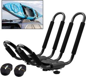 img 4 attached to 🚣 PaddleSports+ Kayak Roof Rack Set: Easy Travel for Kayaks, Canoes, Paddleboards, and Surfboards - Universal Fit for Cars/SUVs - Includes Straps and Mounts on Crossbars
