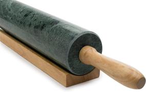 img 1 attached to 🦊 Fox Run Green Marble Rolling Pin and Base – 2.5 x 18 x 3 Inches: Superior Quality for Perfect Dough Rolling