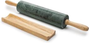 img 3 attached to 🦊 Fox Run Green Marble Rolling Pin and Base – 2.5 x 18 x 3 Inches: Superior Quality for Perfect Dough Rolling