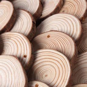 img 3 attached to Pack of 30 Wood Slices 2.8-3 inch: Unfinished Natural Wooden Circles with Hole - Ideal for Centerpieces, Arts and Crafts, Wedding Decorations, Christmas Ornaments, and DIY Crafts