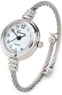 new geneva silver cable band women's small size bangle watch: chic and stylish timepiece logo
