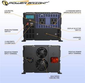 img 1 attached to 💡 PowerBright 4000 Watts Power Inverter: Efficient Car Inverter with Dual AC Outlets, USB Ports, and ETL Approval - Ideal DC to AC Converter