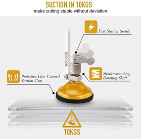 img 3 attached to 🔪 B BLOOMOAK Heavy Duty Circular Glass Cutter: Tool Set with Round Knob Handle, Suction Cup, and 24" Adjustable Diamond Cutter