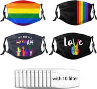 🌈 4pcs rainbow gay pride face mask - lgbt mask comfortable balaclavas reusable bandana washable adjustable scarf for men and women (with 10 filters) - enhanced seo logo